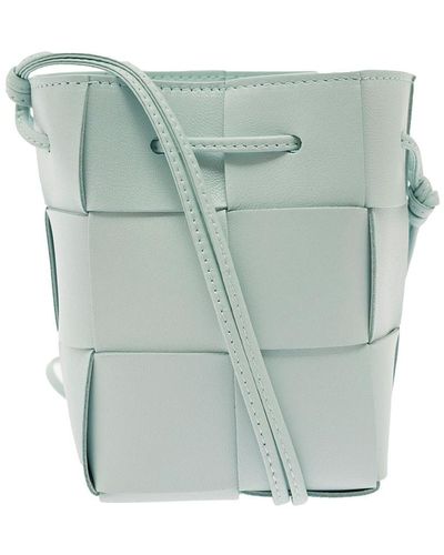 Bottega Veneta 'Mini Cassette' Light Crossbody Bucket Bag - Green