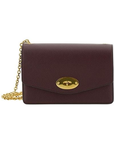 Mulberry 'Darley' Small Shoulder Bag With Engraved Logo - Purple