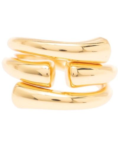 FEDERICA TOSI 'new Tube' Gold-colored Ring In 18k Gold-plated Bronze - Metallic