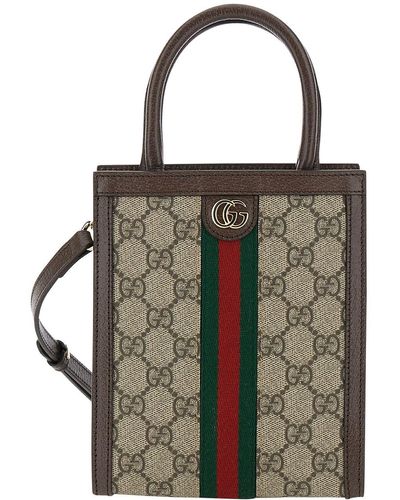 Gucci 'Ophidia' Mini And Ebony Handbag With Web Detail - Multicolour