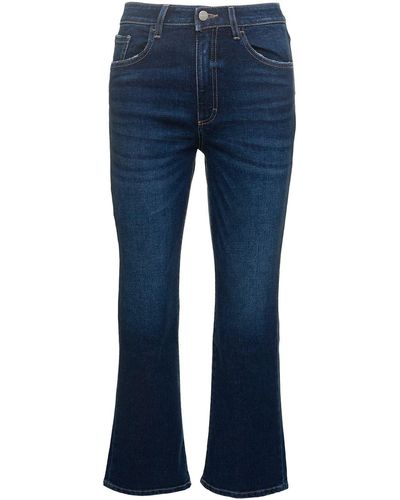 ICON DENIM 'pam' E Five-pockets Flared Jeans In Cotton Blend Denim Woman - Blue