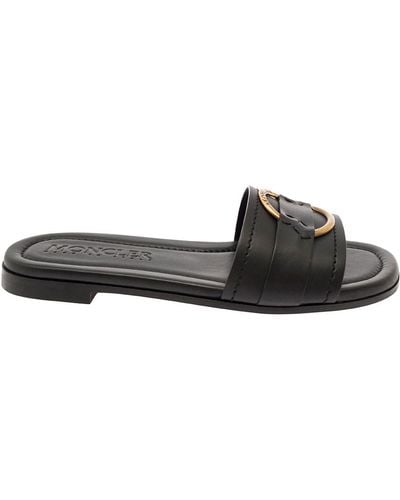 Moncler 'Bell' Slide With Heel - Black