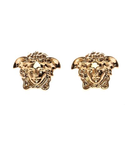 Versace Metal Medusa Earrings - Metallic