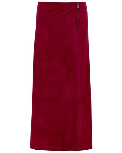 Gucci Long Skirt With Zip Closure - Red