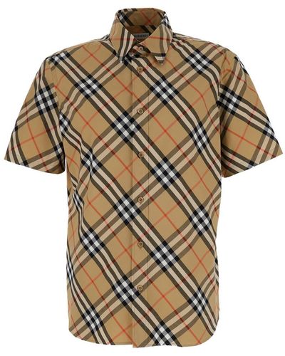Burberry Shirt With Check Motif - Natural
