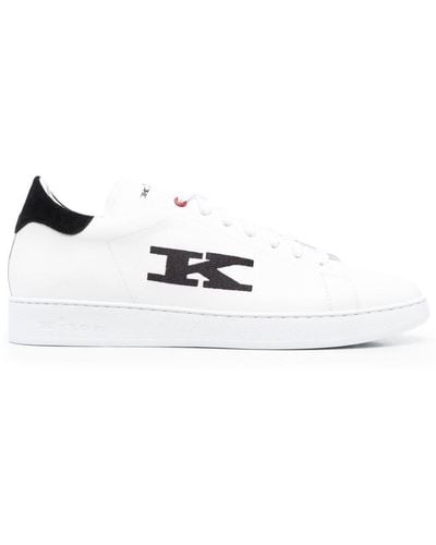 Kiton Sneakers con ricamo monogramma - Bianco