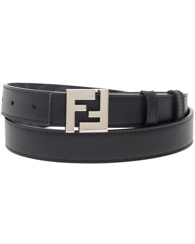 Fendi 'Ff Squared' Reversible Belt - White