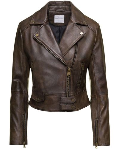Pinko Leather Jacket - Green