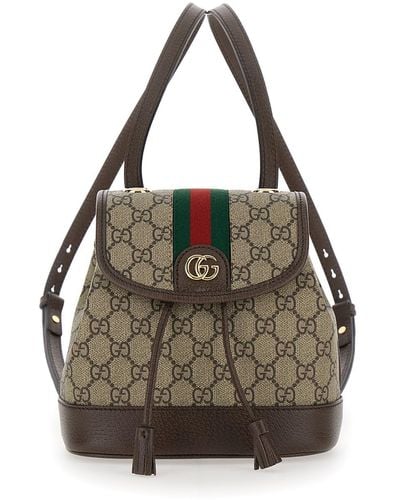 Gucci 'Ophidia' Mini And Ebony Backpack With Double G - Black