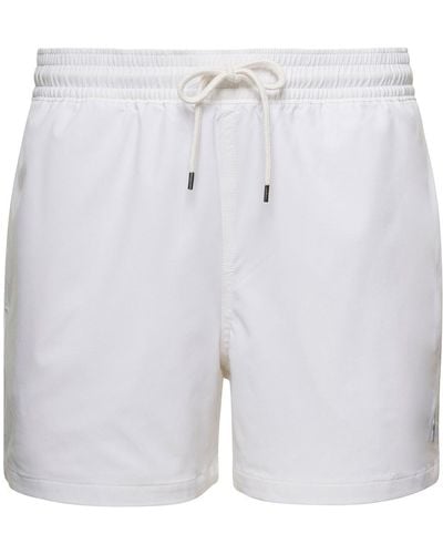 Polo Ralph Lauren Swim Trunks With Embroidered Logo And Logo Patch In Nylon Man - Blue