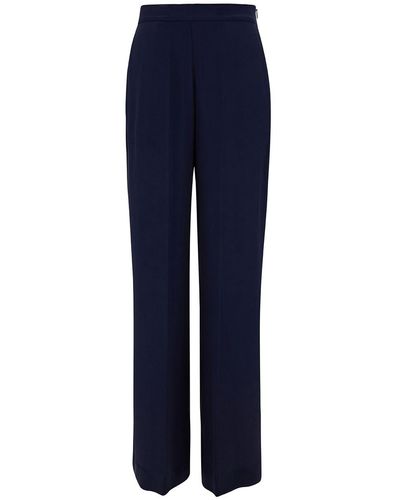 Semicouture 'Emerson' Straight Loose Trousers - Blue