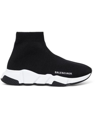 Balenciaga Speed Stretch Fabric Sneakers With Logo - White