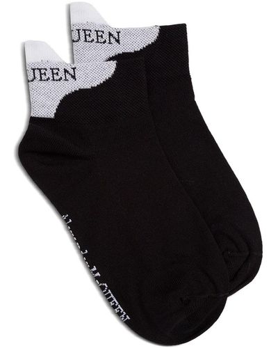 Alexander McQueen Cotton Socks With Logo - Black