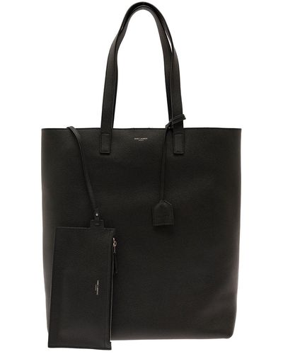 Saint Laurent Tote Bag With Laminated Logo - Black
