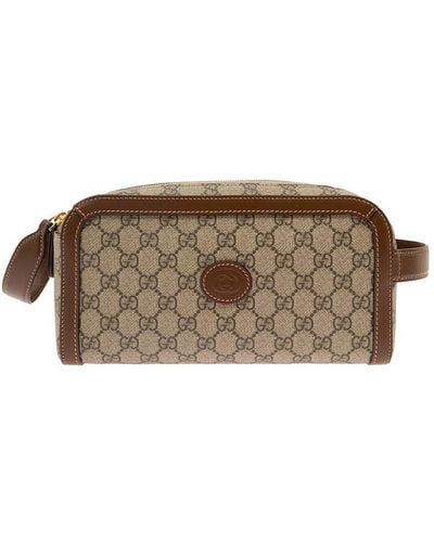 Gucci GG Canvas Toiletry Bag - Brown