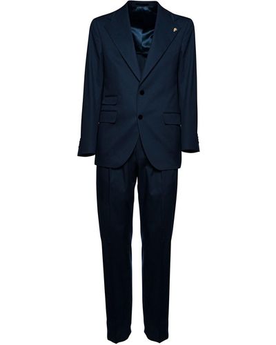 Gabriele Pasini Man's Single-breasted Tailored E Wool Suit - Blue