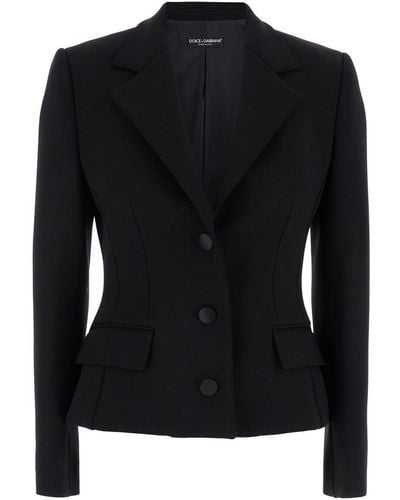 Dolce & Gabbana Single-Breasted Jacket With Buttons Fastening In - Black