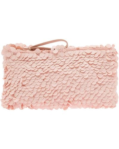 Dries Van Noten Clutch Bag With All-Over Paillettes Embellishment - Pink