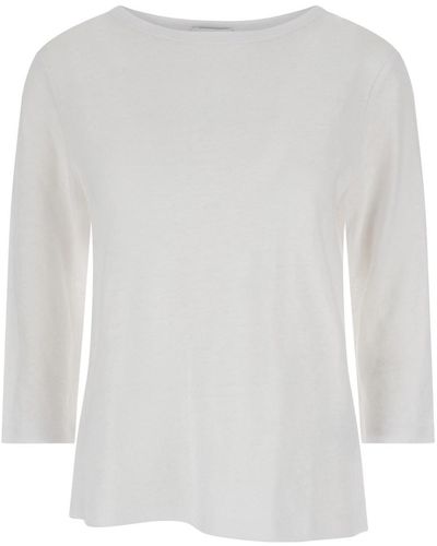 Allude Shirt With Boart Neckline - White