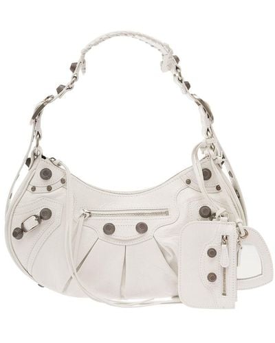 Balenciaga 'le Cagole S' Shoulder Bag With Removable Heart Mirror In Leather Woman - Natural