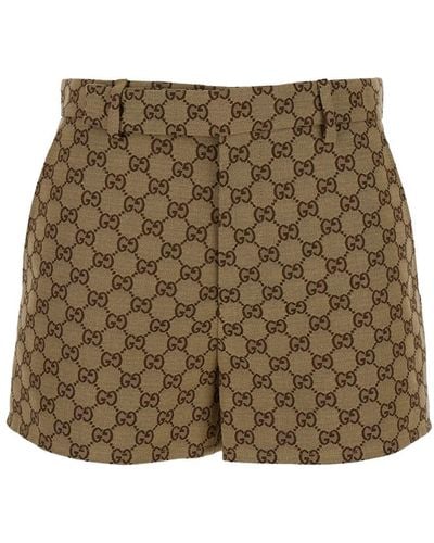 Gucci Gg Pattern Shorts - Natural