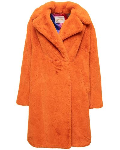 Apparis 'imani' Faux Fur Jacket Woman - Orange