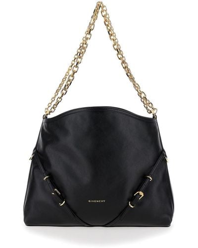 Givenchy 'Voyou Chain Medium' Shoulder Bag With Logo Detail - Black