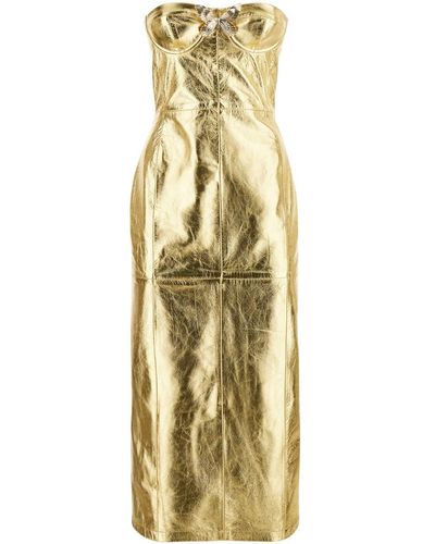 Blumarine Strapless Midi Dress - Metallic
