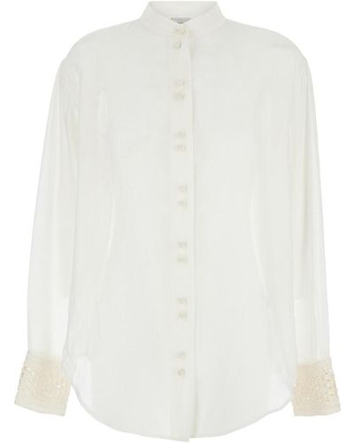 Forte Forte Shirt With Pearls Details - White
