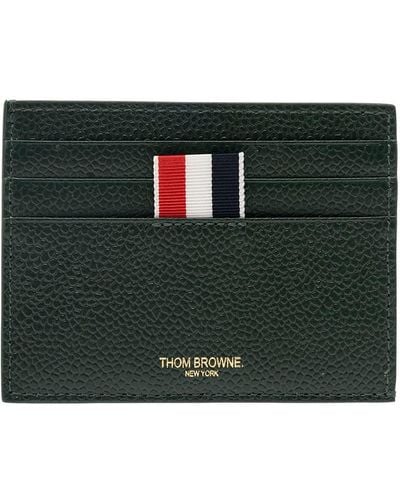 Thom Browne Single Card Holder W/ Note Compartment U0026 4 Bar - Nero