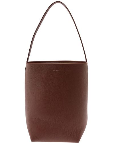The Row 'N/S Park Medium' Shoulder Bag With Embossed Logo - Brown