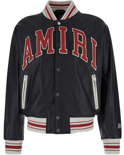 Amiri Leather Bomber - Black