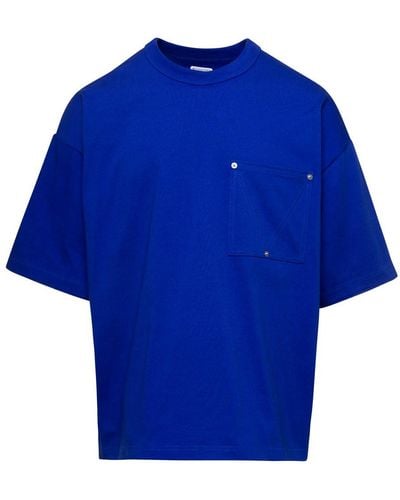 Bottega Veneta T-Shirt Over Girocollo Con Tasca V - Blu