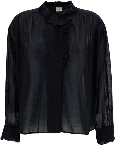 Isabel Marant Relaxed Blouse With Volant - Black