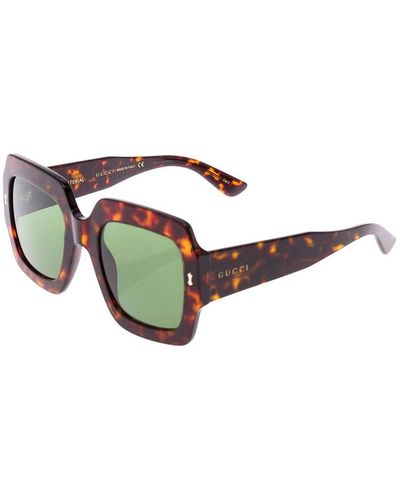 Gucci Tortoise Acetate Square Sunglasses - Brown