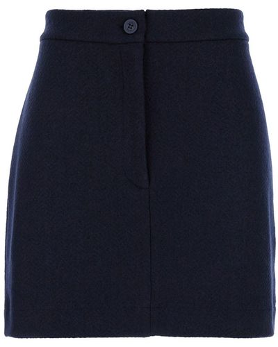 Thom Browne Mini Skirt With Martingala Detail - Blue
