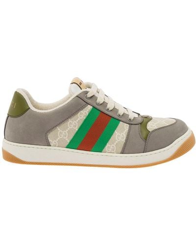 Gucci 'Screener' Low Top Trainers With Web Detail - Green