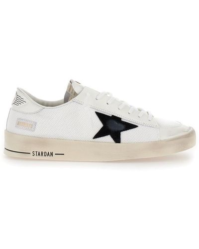 Golden Goose Stardan Net Upper Shiny Leather Toe And Heel Suede Star - White