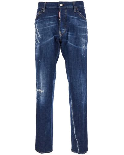 DSquared² 'Cool Guy' Straight Jeans With Faded Effect - Blue