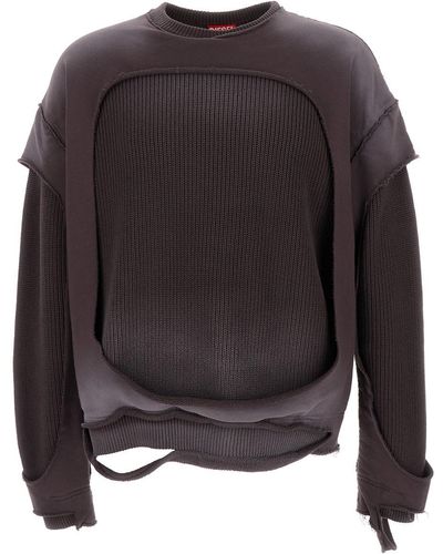 DIESEL 'K-Osbert' Ripped Sweatshirt - Black