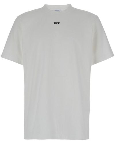 Off-White c/o Virgil Abloh Off- Crewneck T-Shirt With Contrasting Off Print - Grey