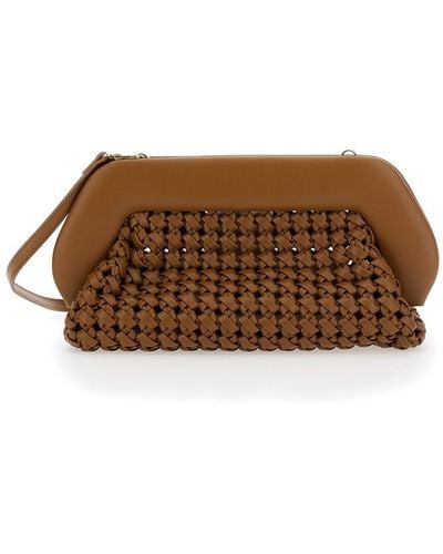 THEMOIRÈ 'Bios Knots' Clutch Bag With Braided Design - Brown