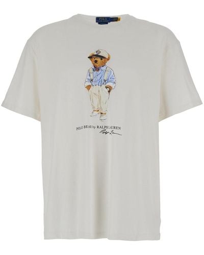 Polo Ralph Lauren T-Shirt With Logo Teddy Bear - White