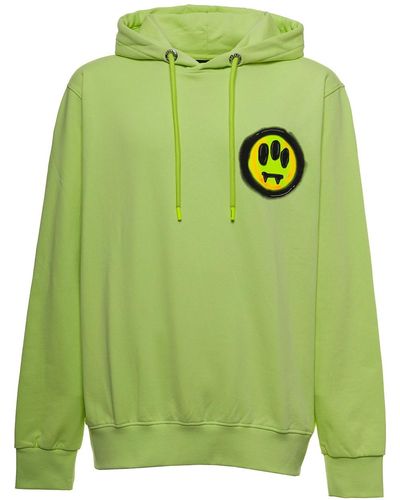 Barrow Fluo Jersey Hoodie With Logo Print - Yellow