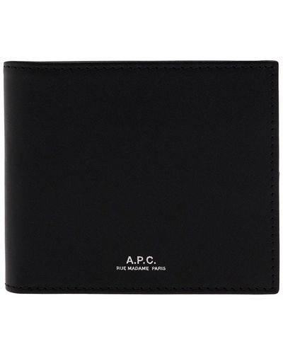 A.P.C. 'Ally' Bi-Fold Wallet With Embossed Logo - Black