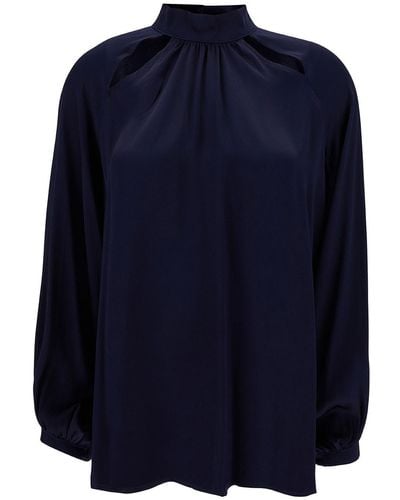 Semicouture 'Jazmin' Blouse With Cut-Out - Blue