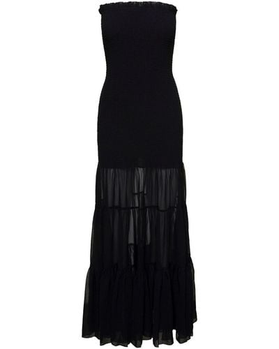 ROTATE BIRGER CHRISTENSEN 'Arabella' Tiered Maxi Dress - Black