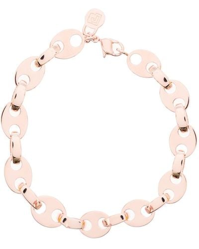 Rabanne Woman's pink brass chain bracelet - Neutro