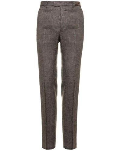 Gucci Glen Plaid Tailored Pants - Gray