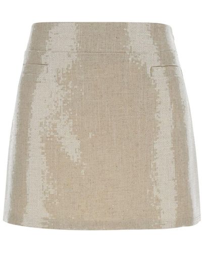 FEDERICA TOSI Biege Mini Skirt With Sequins - Natural